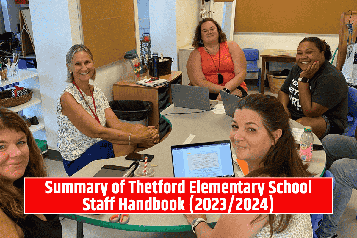 Summary of Thetford Elementary School Staff Handbook (2023/2024)